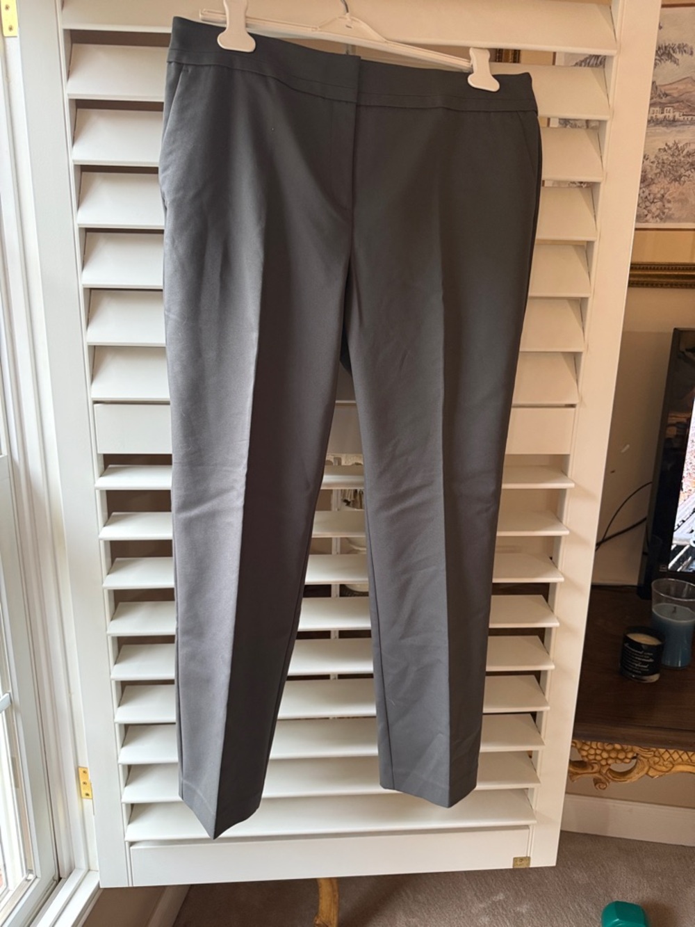 Ann Taylor Factory Gray Tailored Straight-Leg Pants